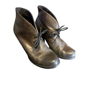 Indigo Road Womens Brown Leather Lace Up Heeled Ankle Boots Size 8.5